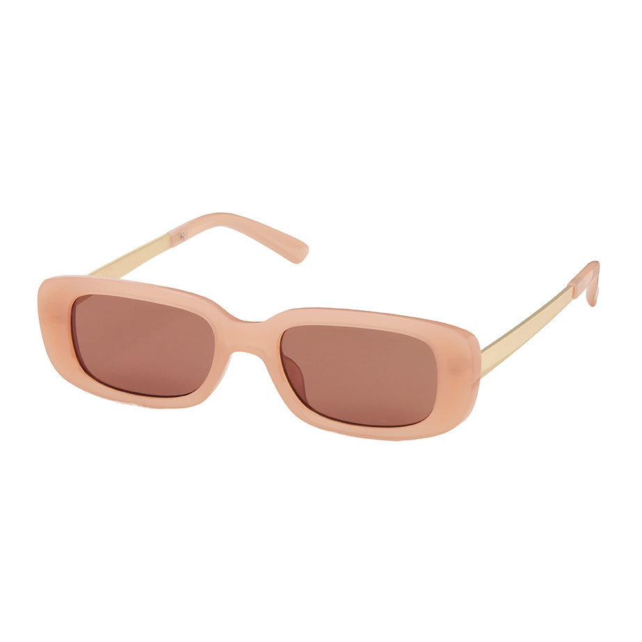 Jade Mini Rounded Rectangle Sunglasses - Rose