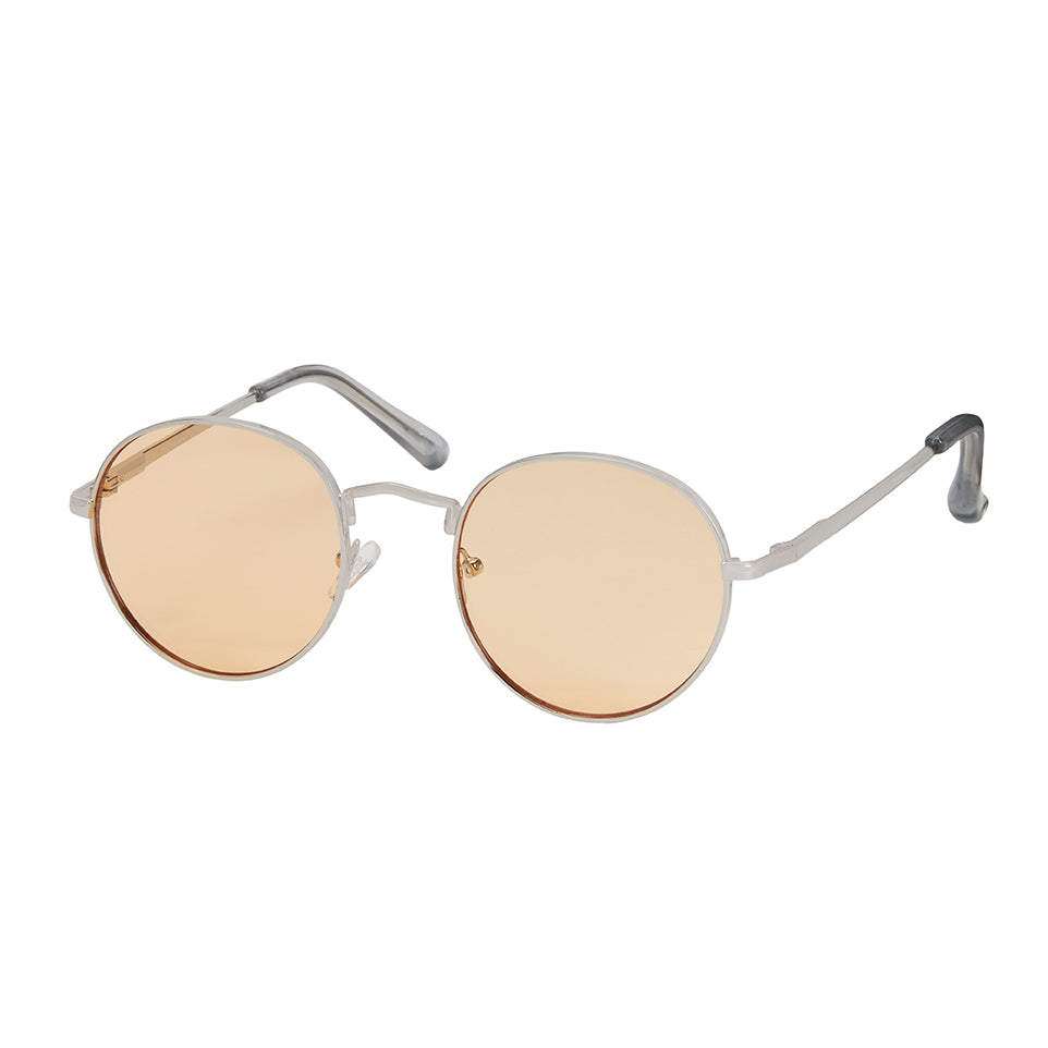 Jade Roundie Metal Sunglasses - Light Orange Lenses
