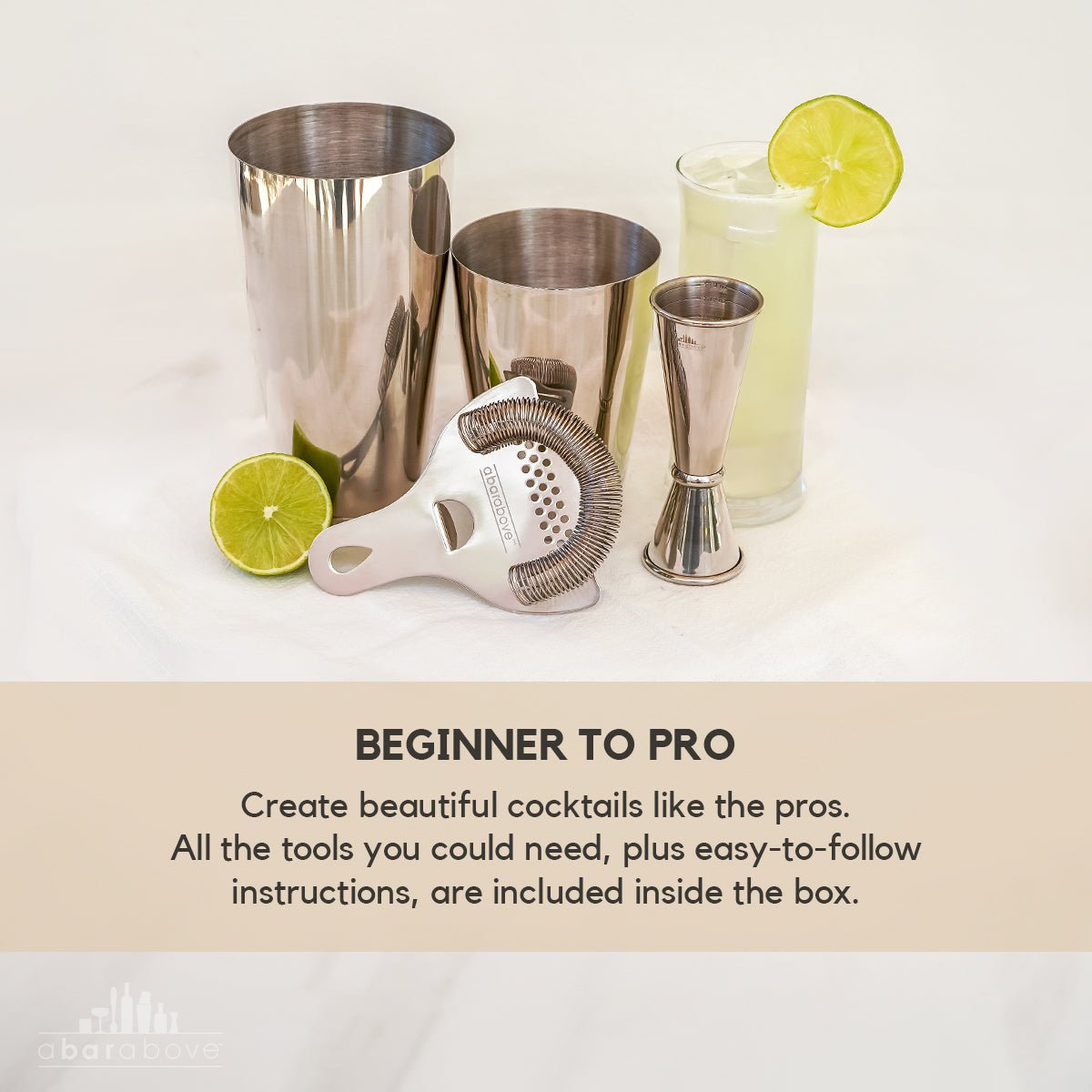 4-Piece Cocktail Shaker Set - Stainless Steel
