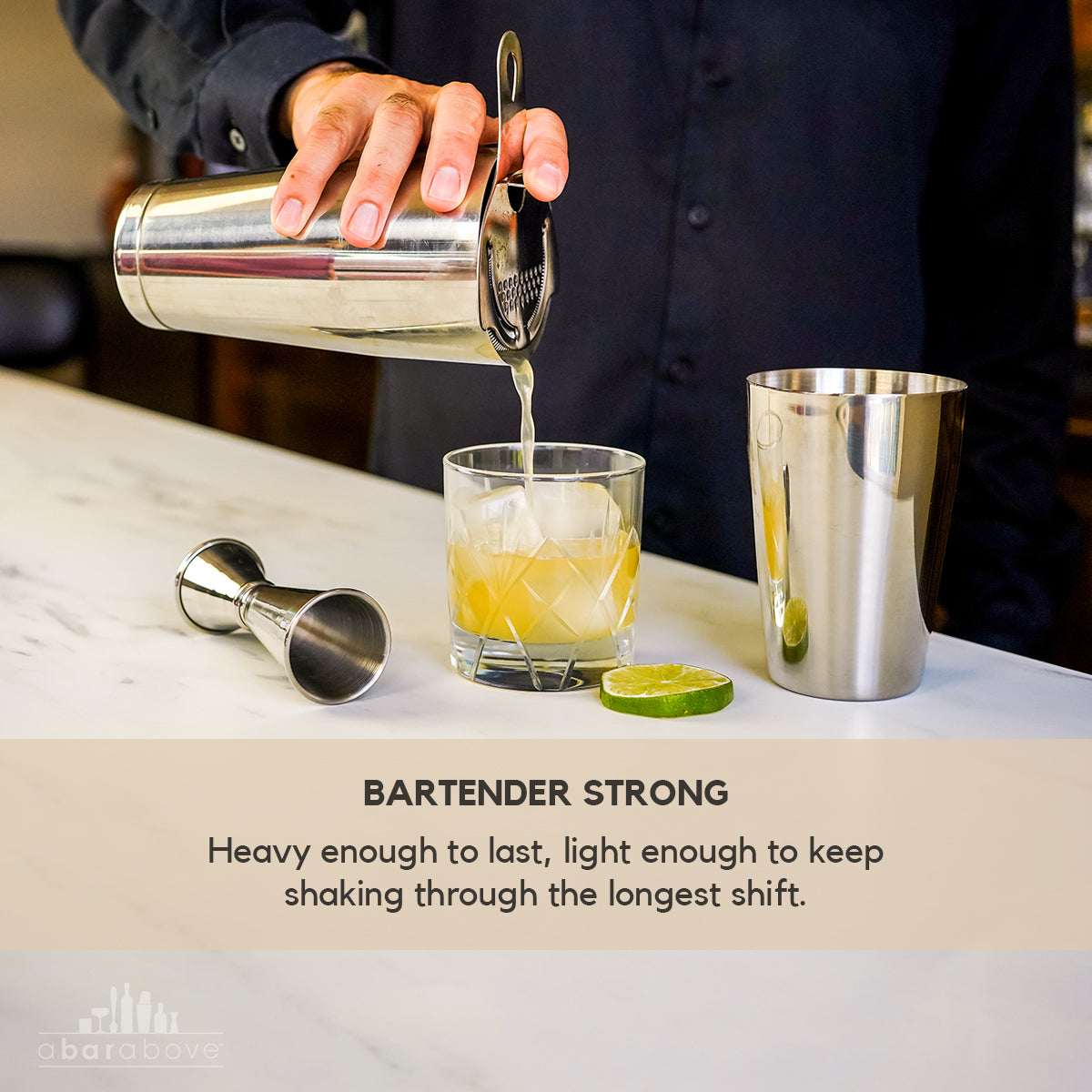 4-Piece Cocktail Shaker Set - Stainless Steel