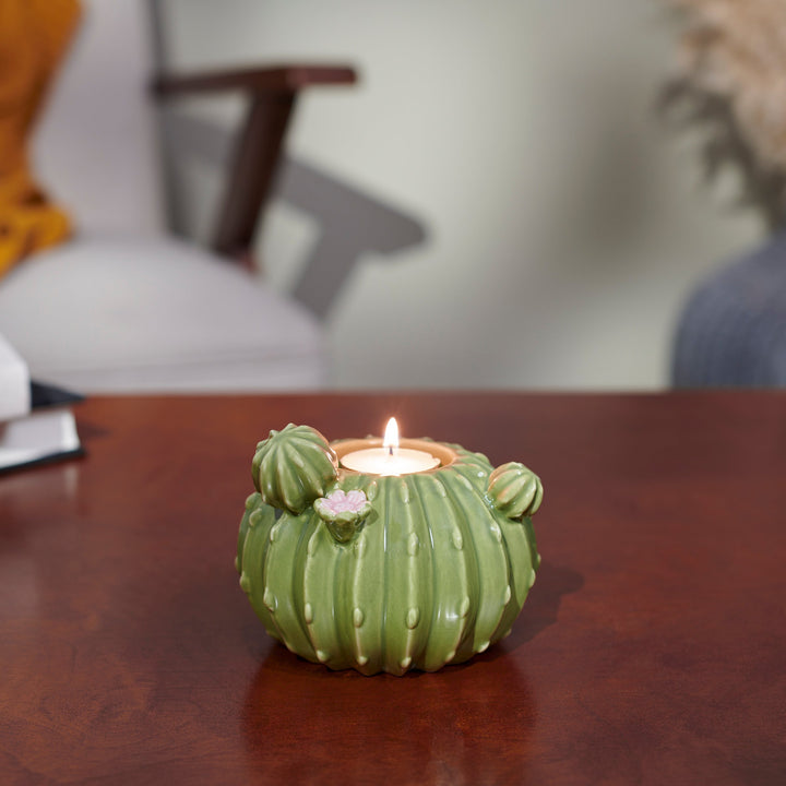 Barrel Cactus Candle Holder