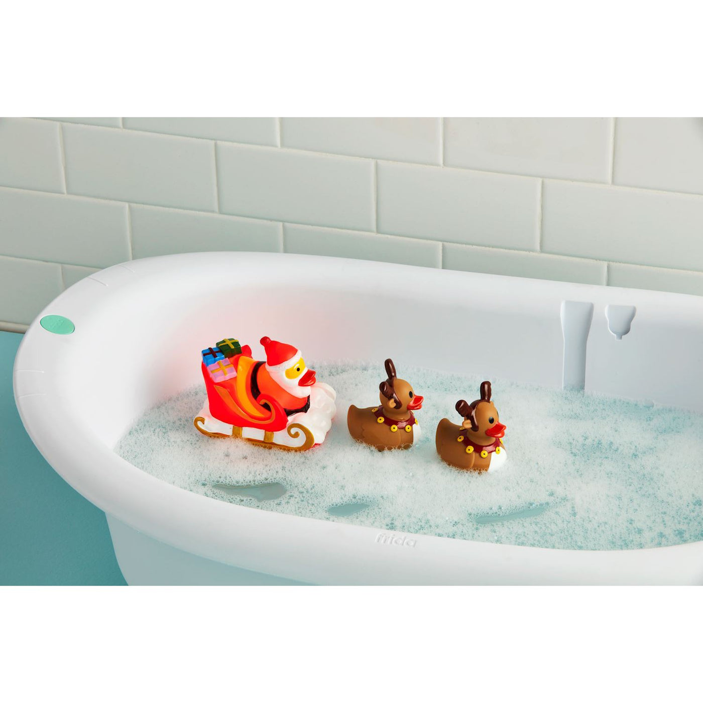 Santa & His Reinducks Light-Up Bath Toy Set