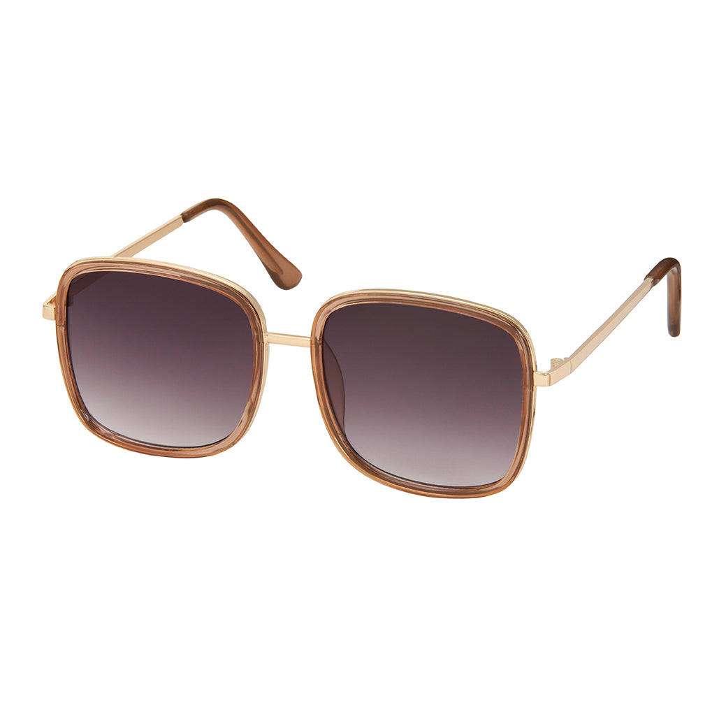Jade O/S Square Sunglasses - Brown