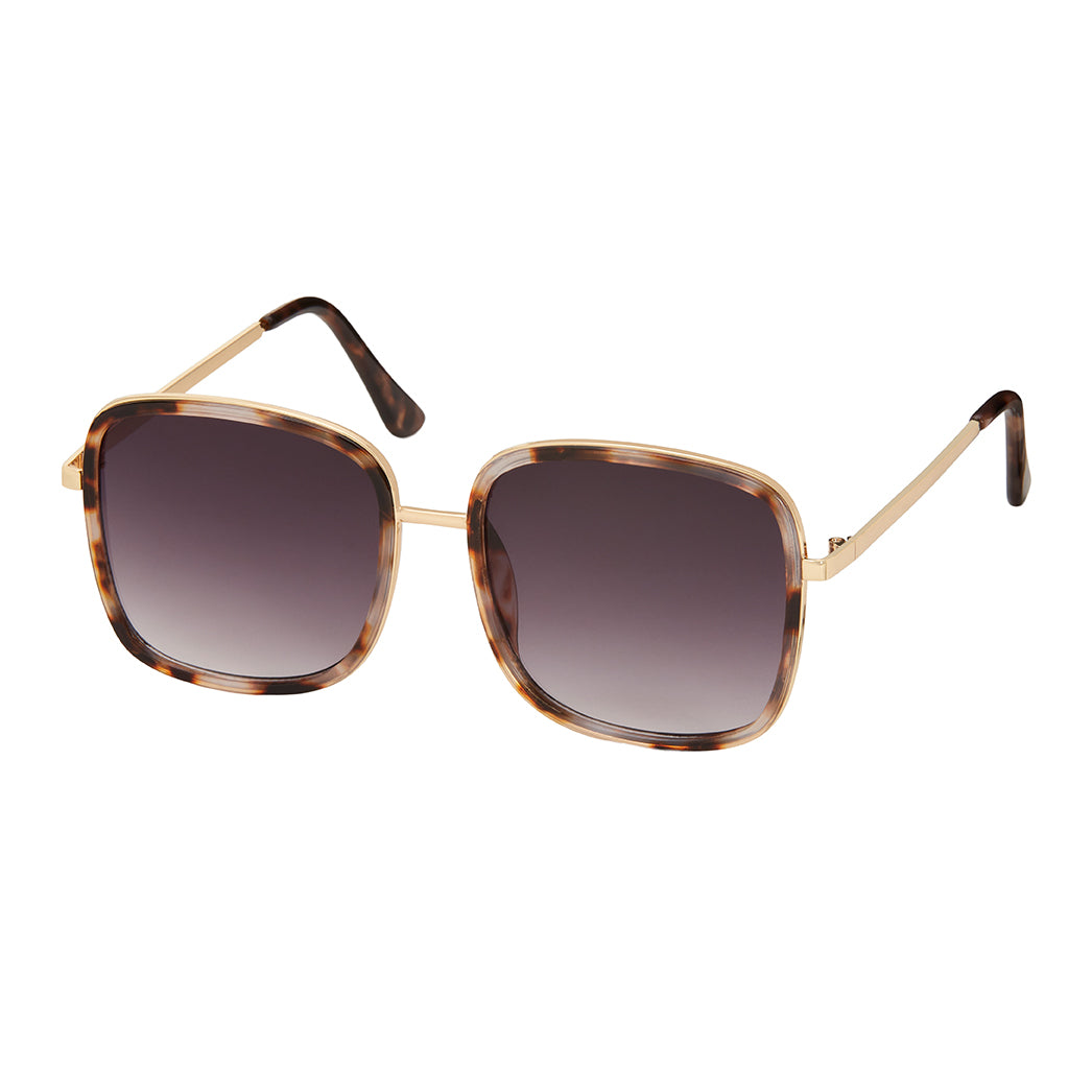 Jade O/S Square Sunglasses - Gray Tortoise