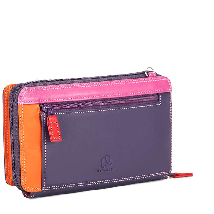 Zip Multi Purse With Shoulder Strap - Sangria