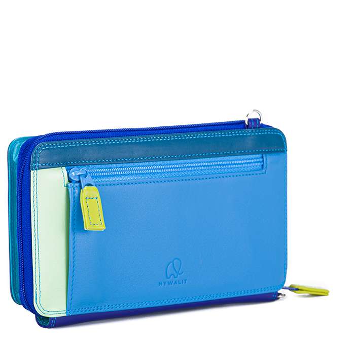 Zip Multi Purse With Shoulder Strap - Seascape