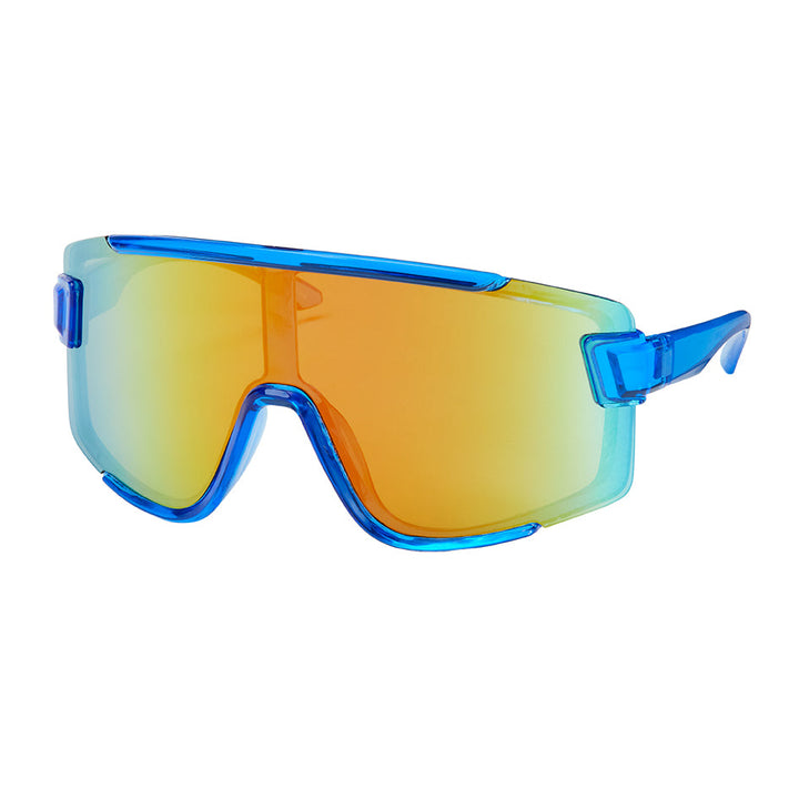 Shields Collection - Wrap Mirror Color Lens Sunglasses