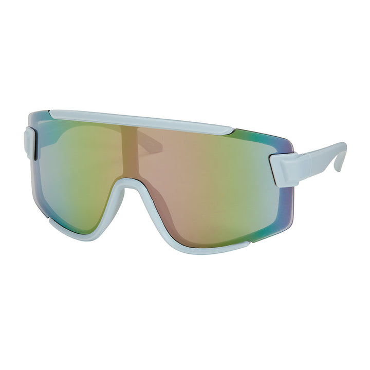 Shields Collection - Wrap Mirror Color Lens Sunglasses