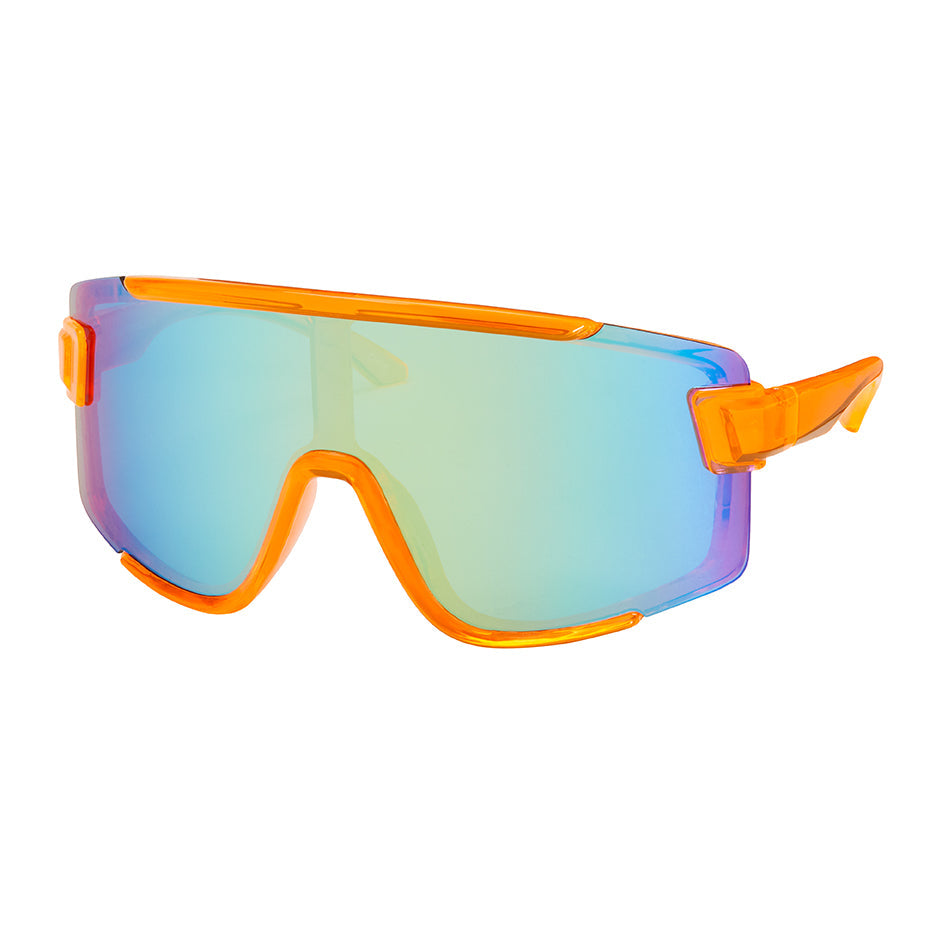 Shields Collection - Wrap Mirror Color Lens Sunglasses
