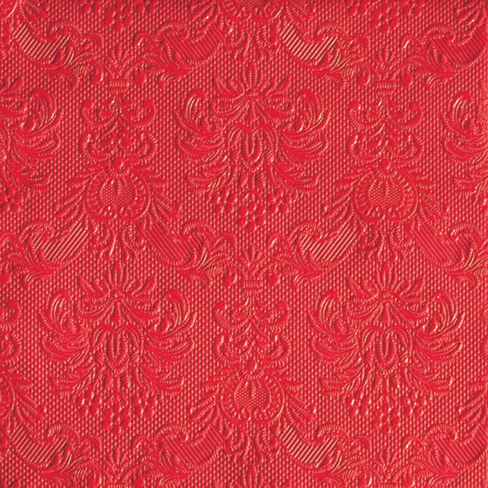 Red Elegance Embossed Beverage Napkins