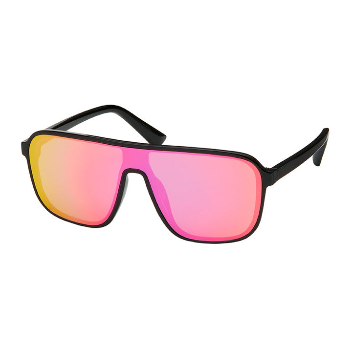 Shields Collection - Rounded Mirror Lens Sunglasses