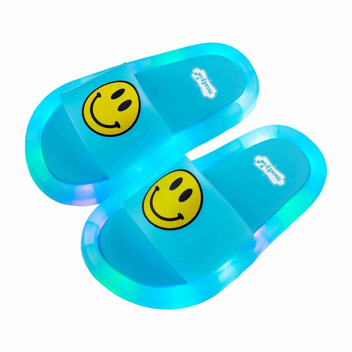 Blue Light Up Smiley Sandals - Medium/Large