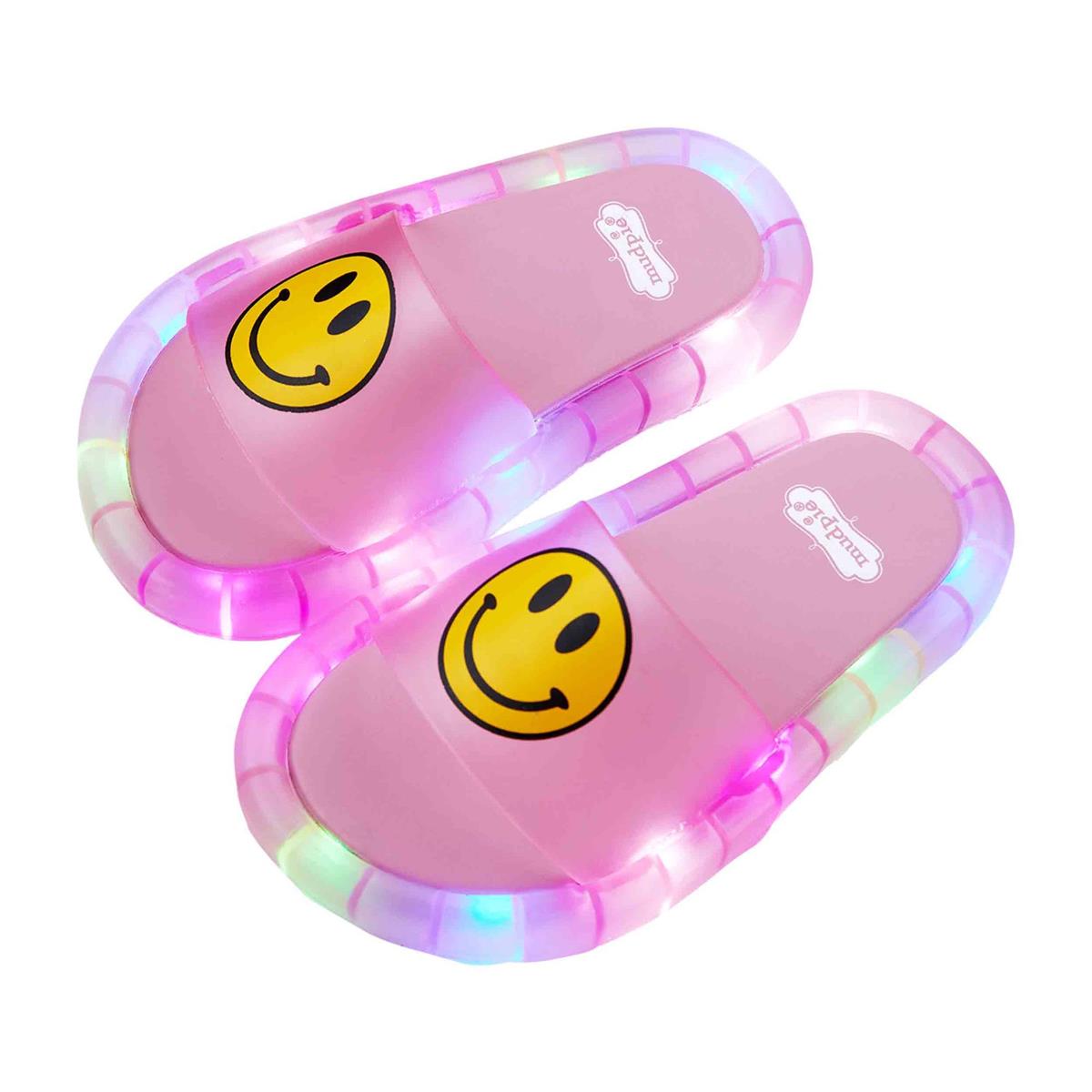 Pink Light Up Smiley Sandals - Medium/Large