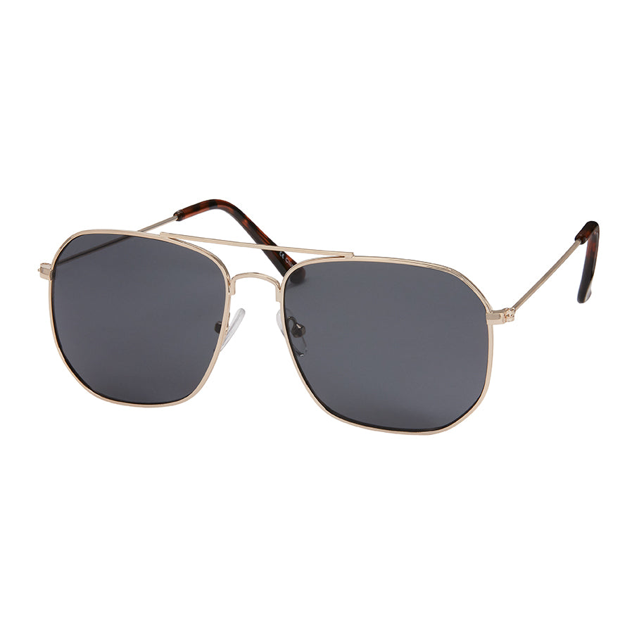 Heritage Square Metal Aviator Sunglasses - Gold With Black Lenses