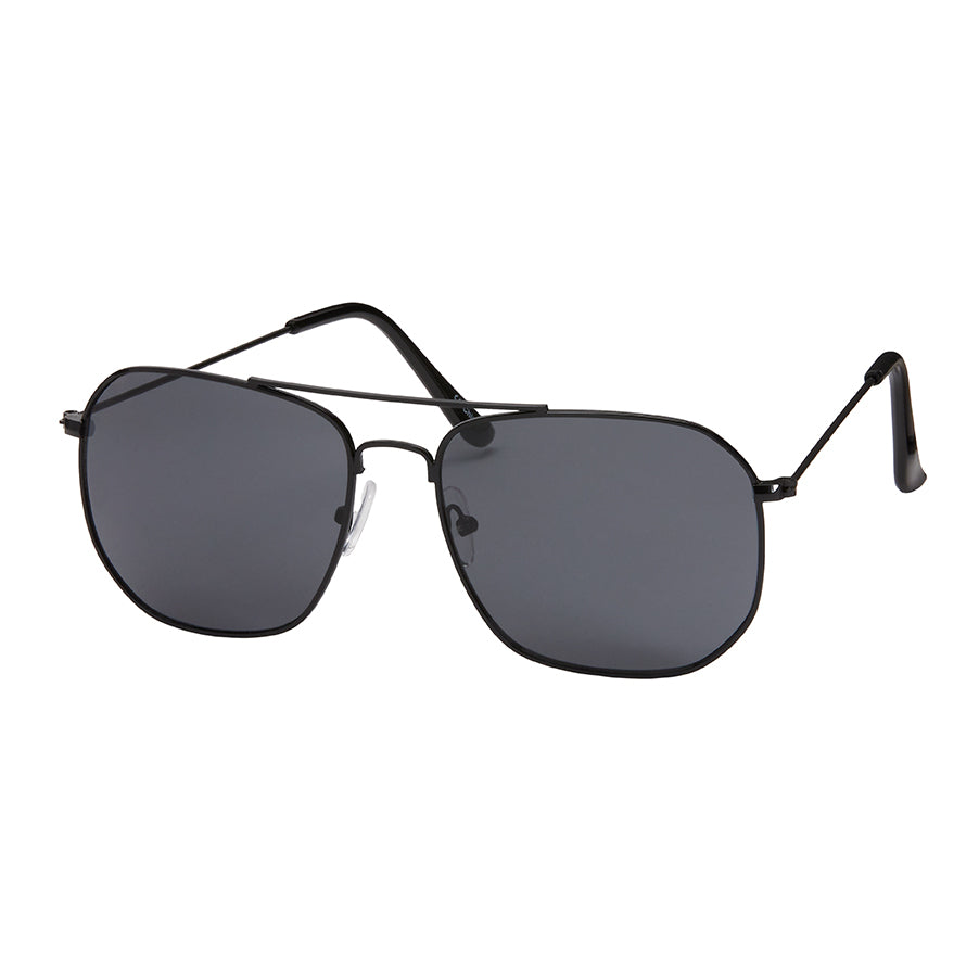 Heritage Square Metal Aviator Sunglasses - All Black