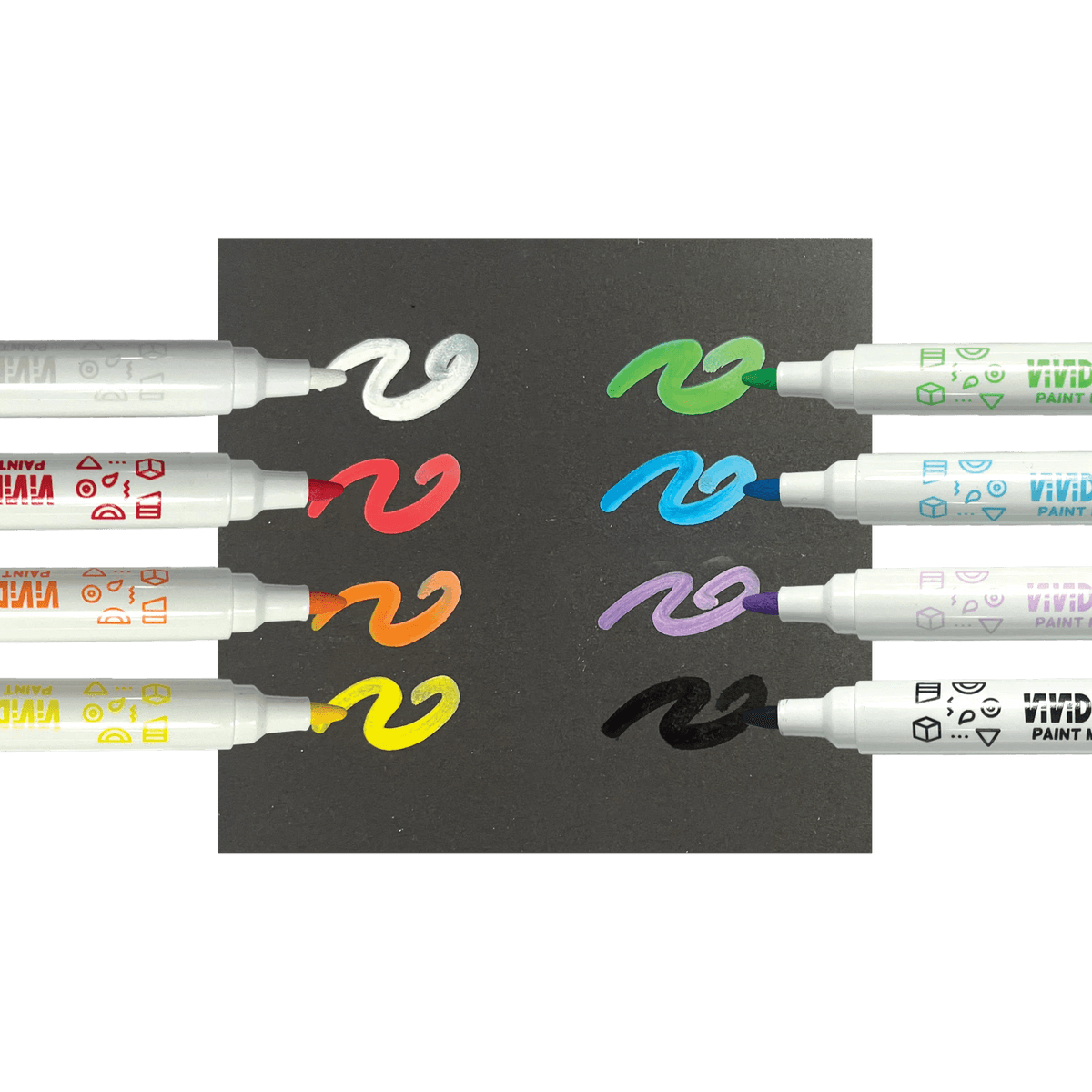 Vivid Pop! Water Based Paint Markers - Set of 8