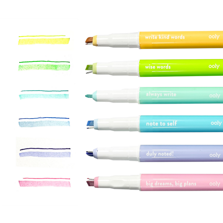 Noted! 2-in-1 Micro Fine Tip Pen and Highlighters - Set of 6