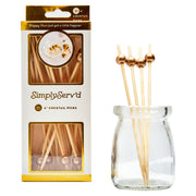 Gold 6" Wood Party Pick - 30 Pack