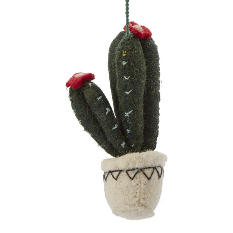 Festive Cactus Ornament - Bow