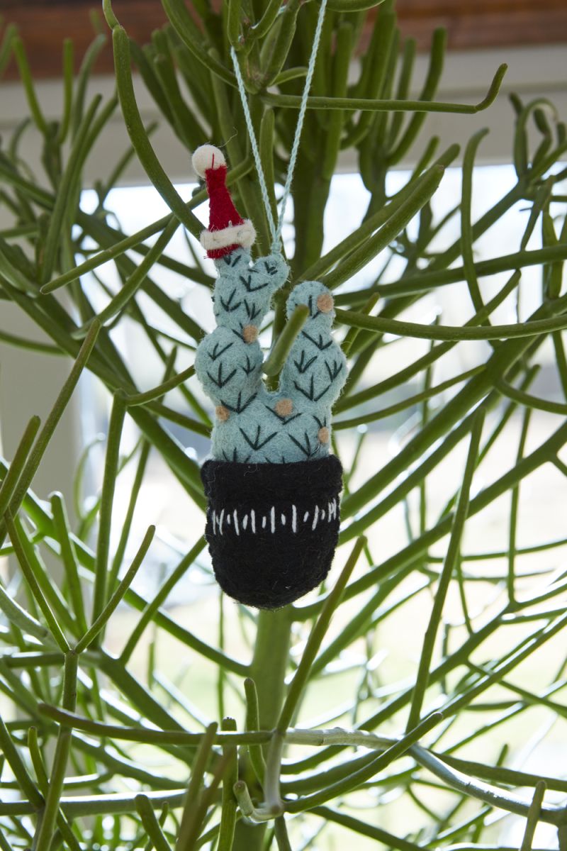 Festive Cactus Ornament - Hat