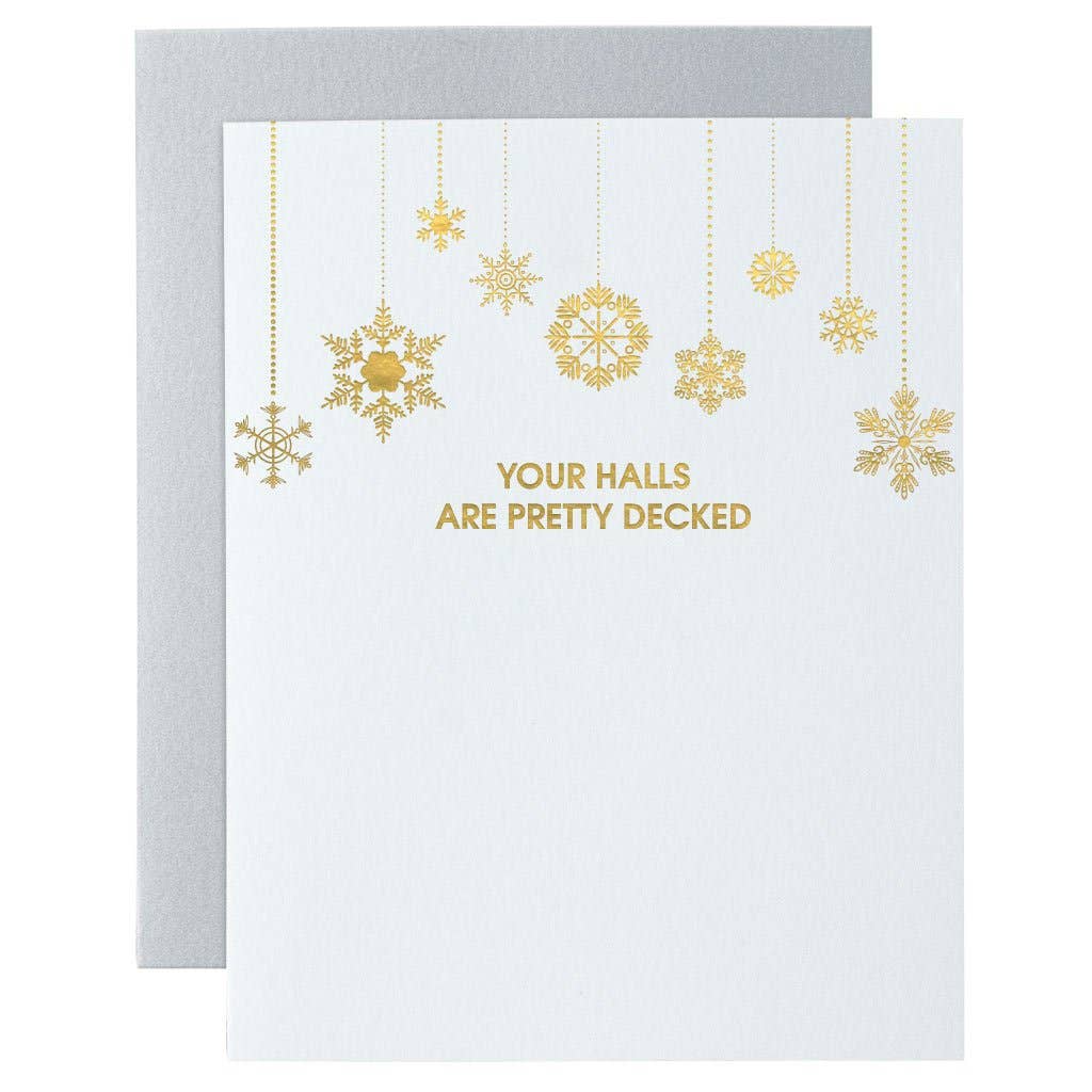 Your Halls Are Pretty Decked Holiday Letter Press Card