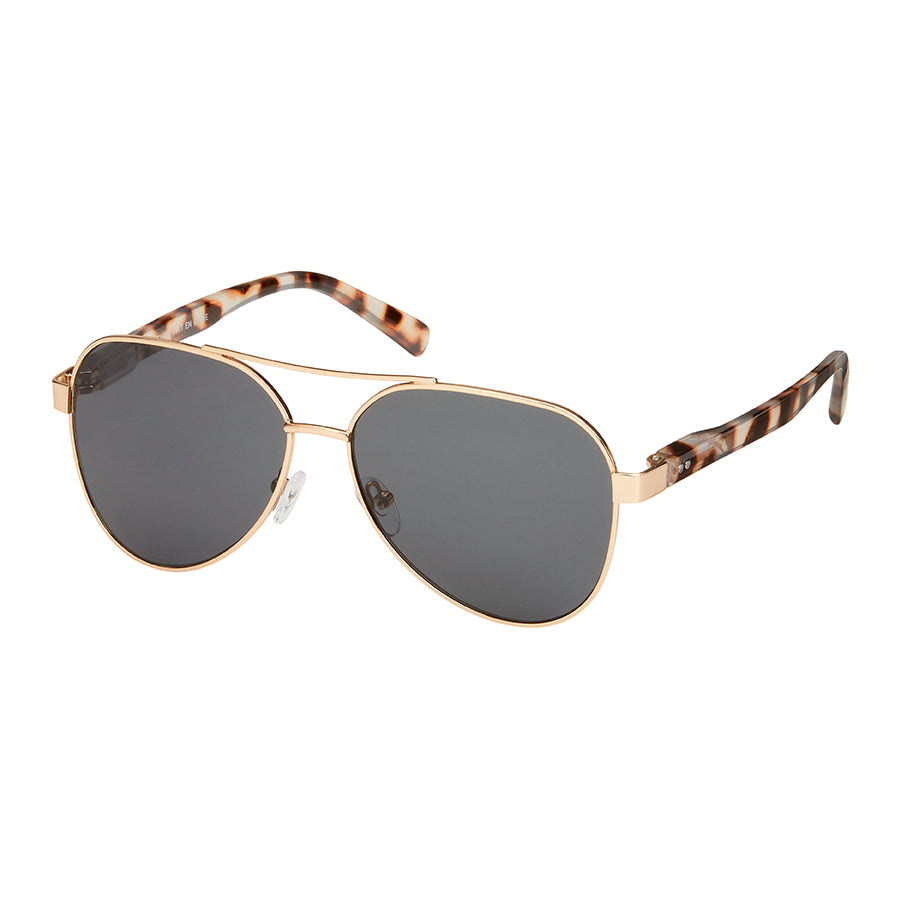Weekend Glam Aviator Sunglasses - Gray Tortoise