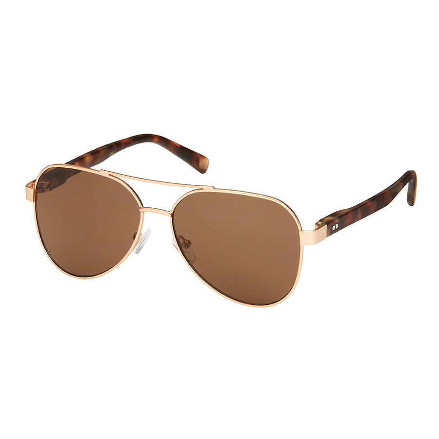 Weekend Glam Aviator Sunglasses - Amber Tortoise