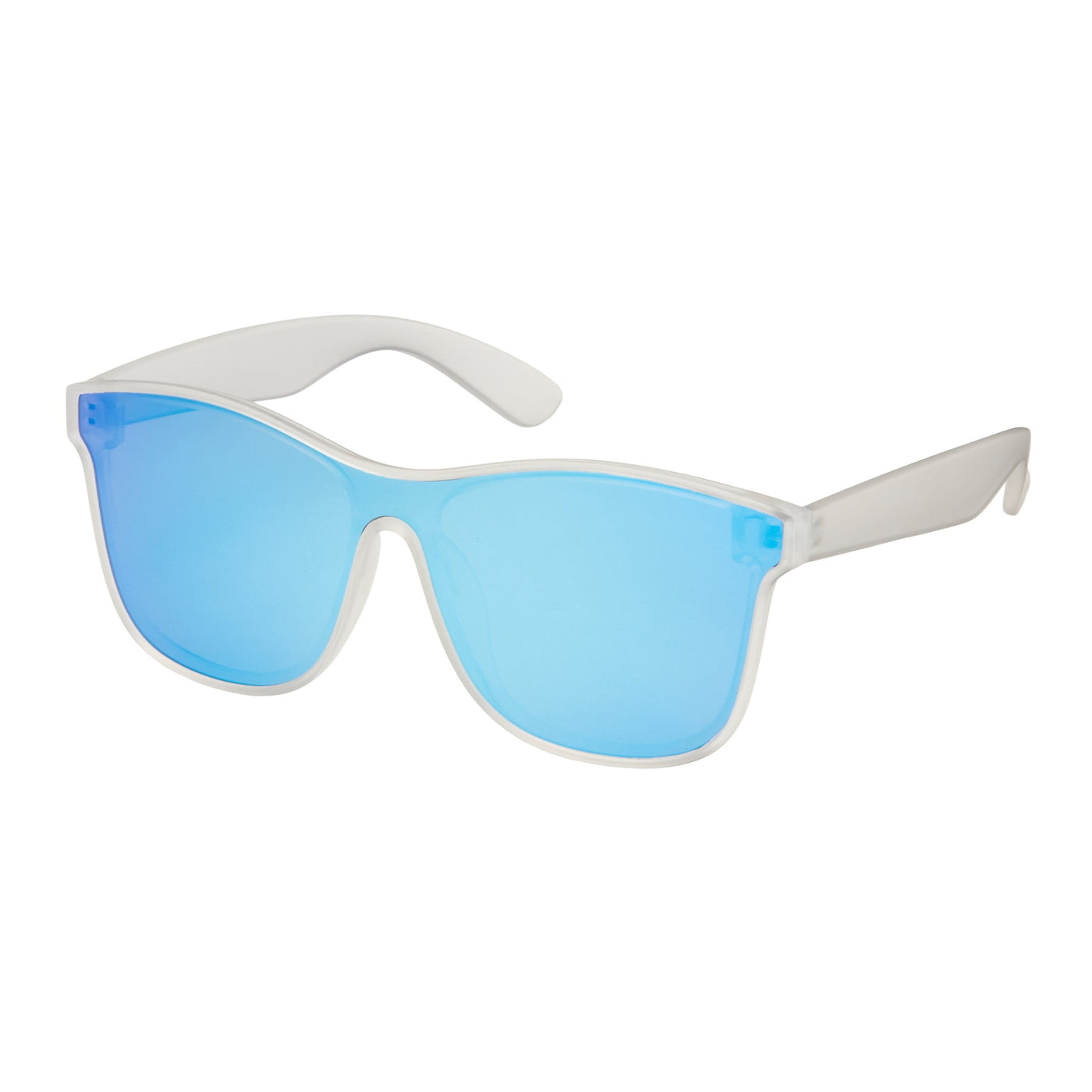 Shield Collection - Wrap Mirror Color Lens Sunglasses