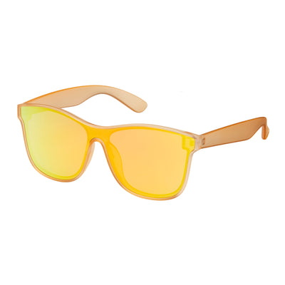 Shield Collection - Wrap Mirror Color Lens Sunglasses