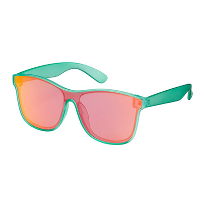 Shield Collection - Wrap Mirror Color Lens Sunglasses