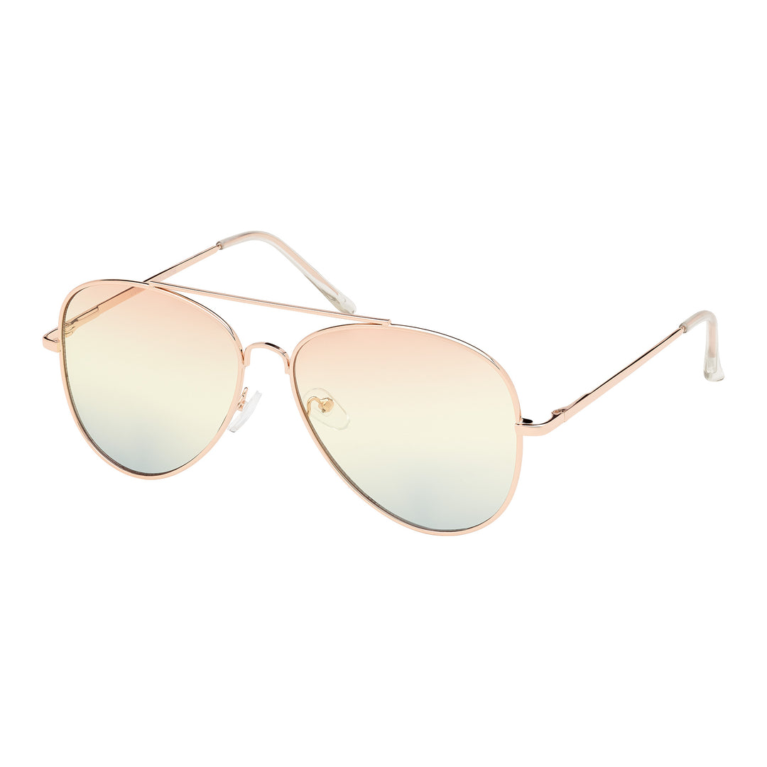 Weekend Collection - Gold Aviator Gradient Color Lens Sunglasses