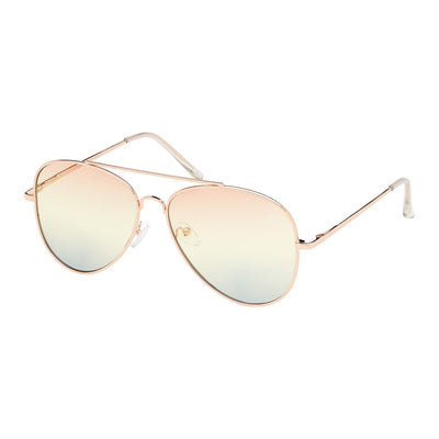 Weekend Collection - Gold Aviator Gradient Color Lens Sunglasses