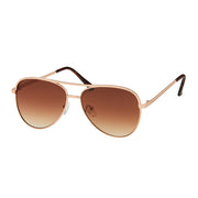Jade Designer Aviator Sunglasses - Gold With Brown Lenses