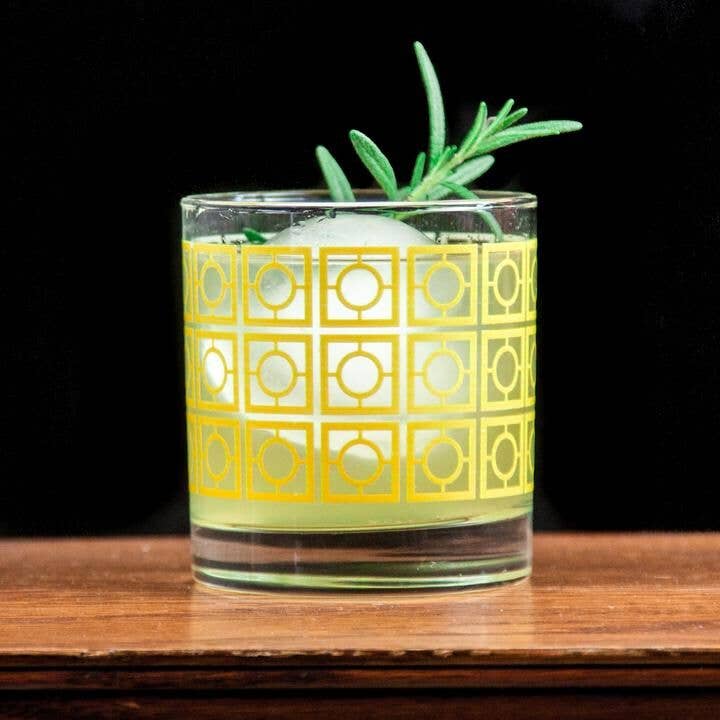 Breezeway Rocks Glass - Yellow - Just Fabulous Palm Springs