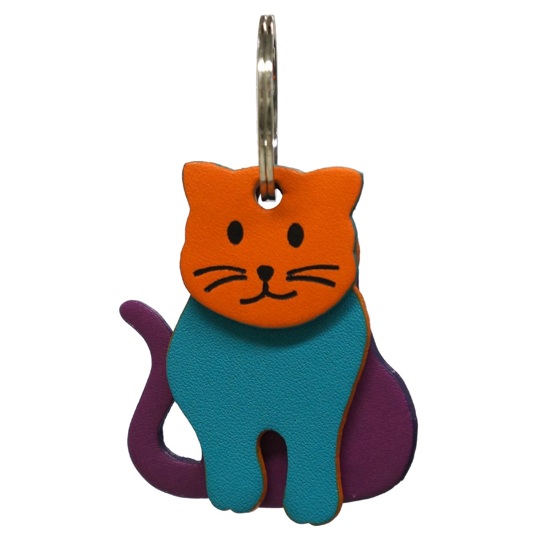 Cat Keyring - Orange/Blue/Purple