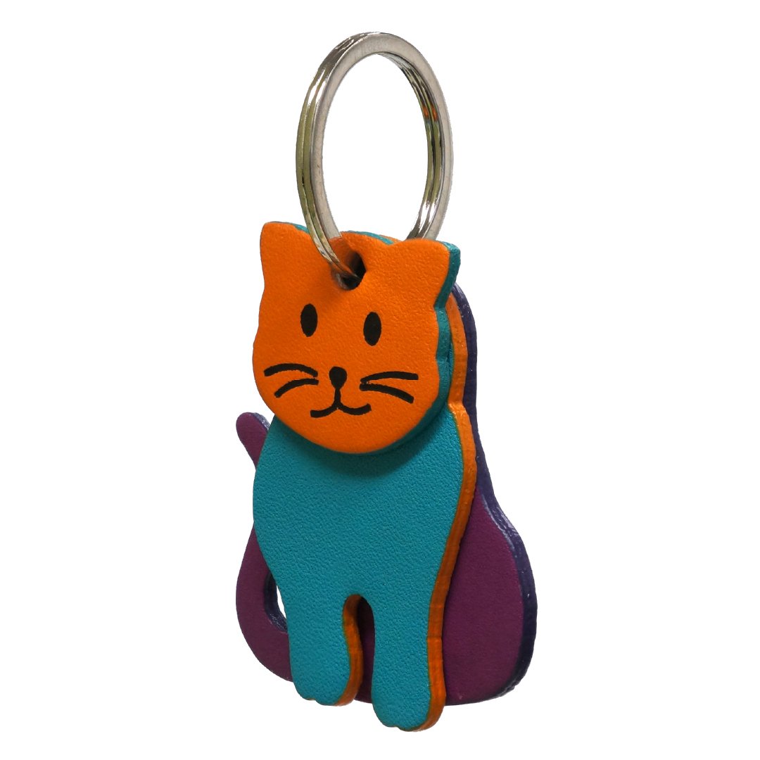 Cat Keyring - Orange/Blue/Purple