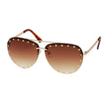 Jade Collection - Rimless Studded Aviator Sunglasses