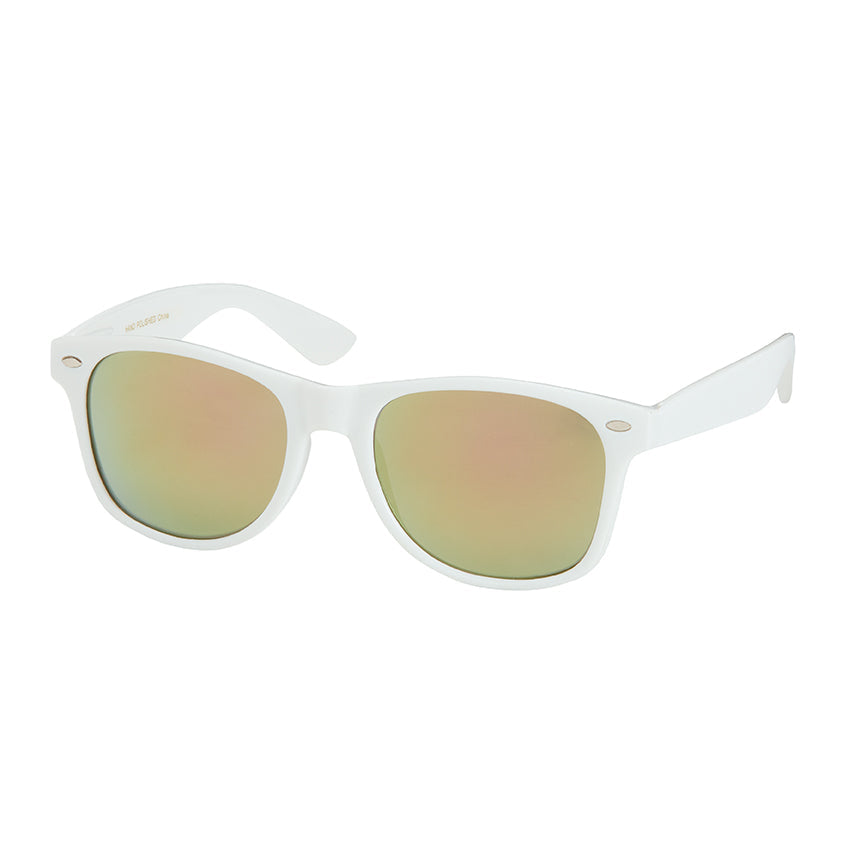 Classics Collection - White With Color Mirror Sunglasses