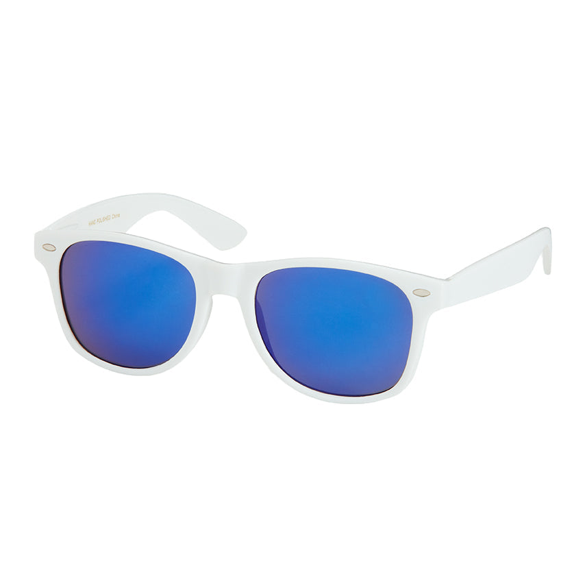 Classics Collection - White With Color Mirror Sunglasses