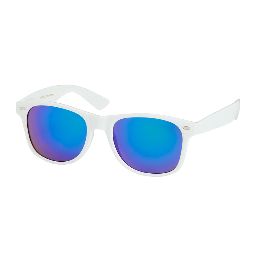 Classics Collection - White With Color Mirror Sunglasses