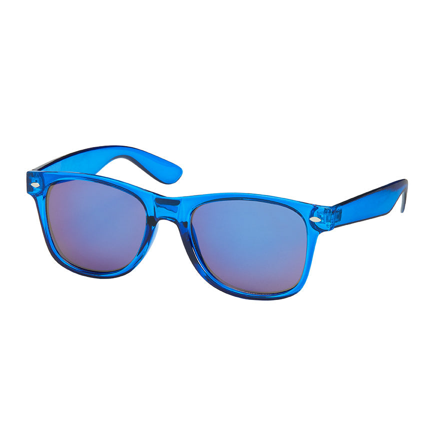 Classics Collection - Crystal Frame With Color Mirror Lens Sunglasses