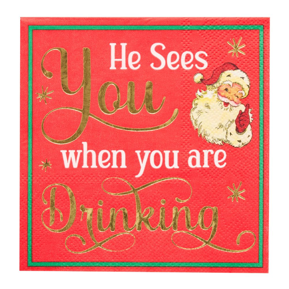 He Sees You... Cocktail Napkins