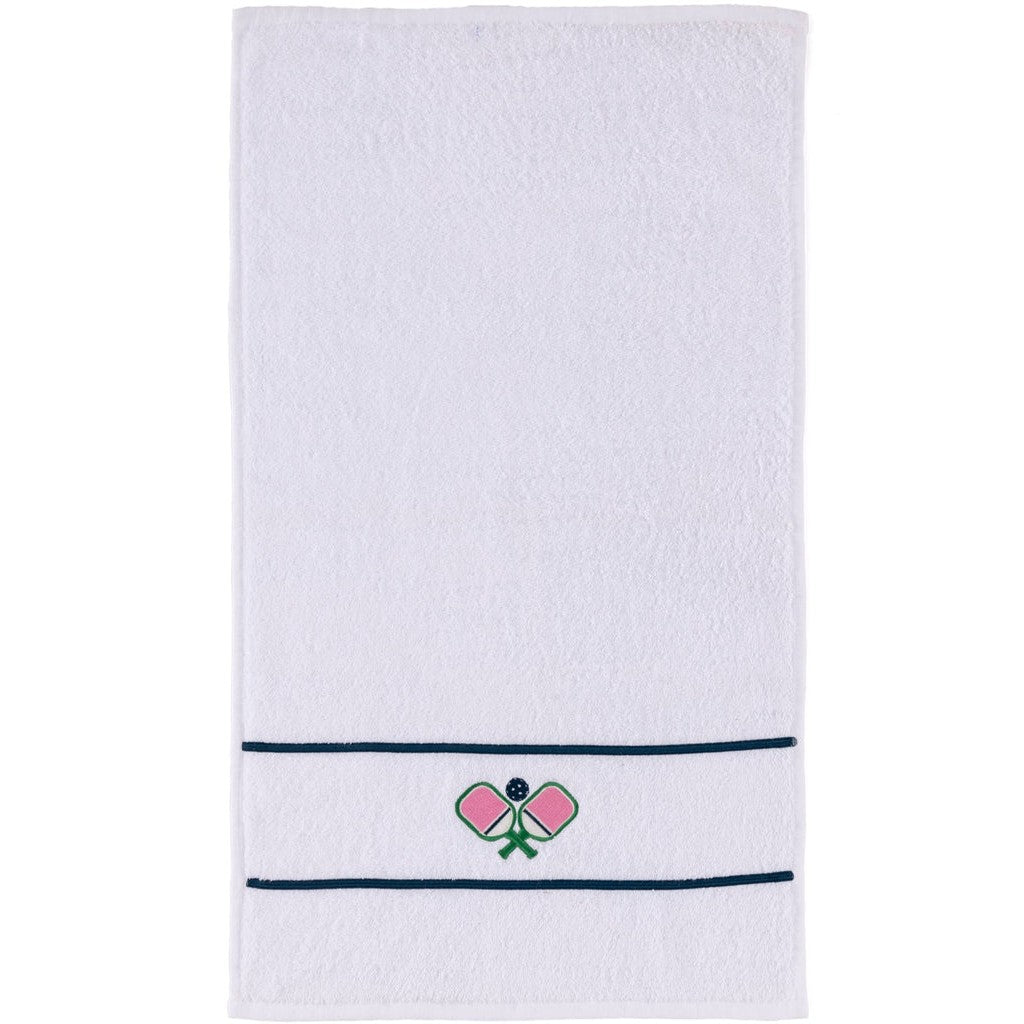 Pickleball Paddles Hand Towel - White