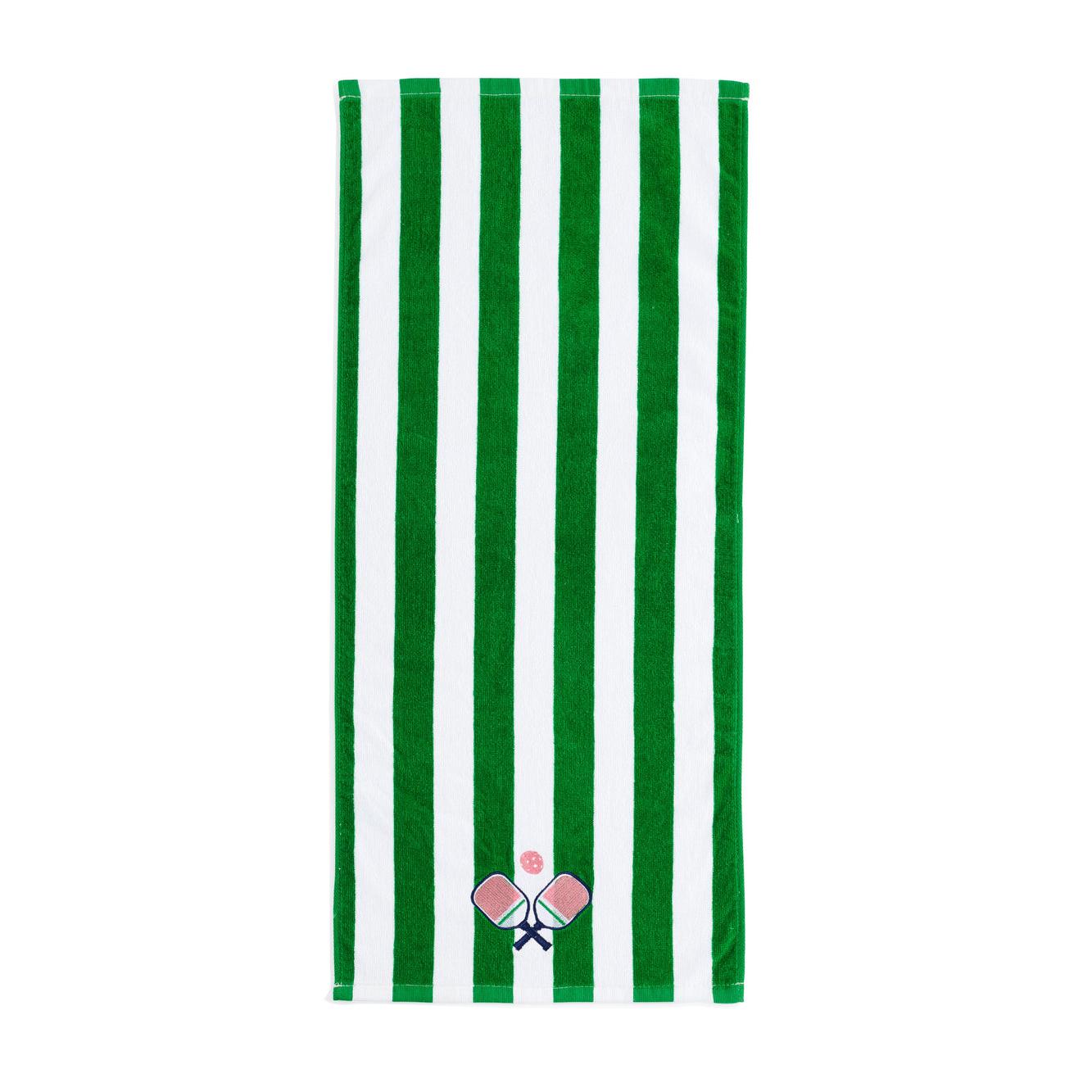 Pickleball Paddles Stripe Pickleball Towel - Green