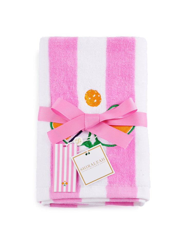 Pickleball Paddles Stripe Pickleball Towel - Pink