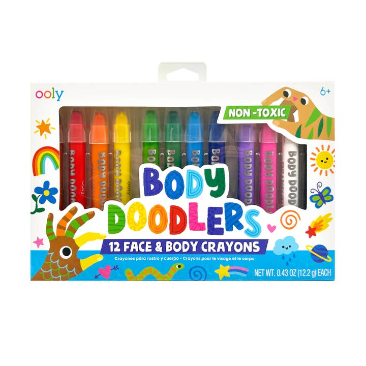 Body Doodlers Face & Body Crayons - Set Of 12