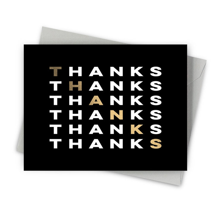 Bold Modern Foil Thank You Greeting Card