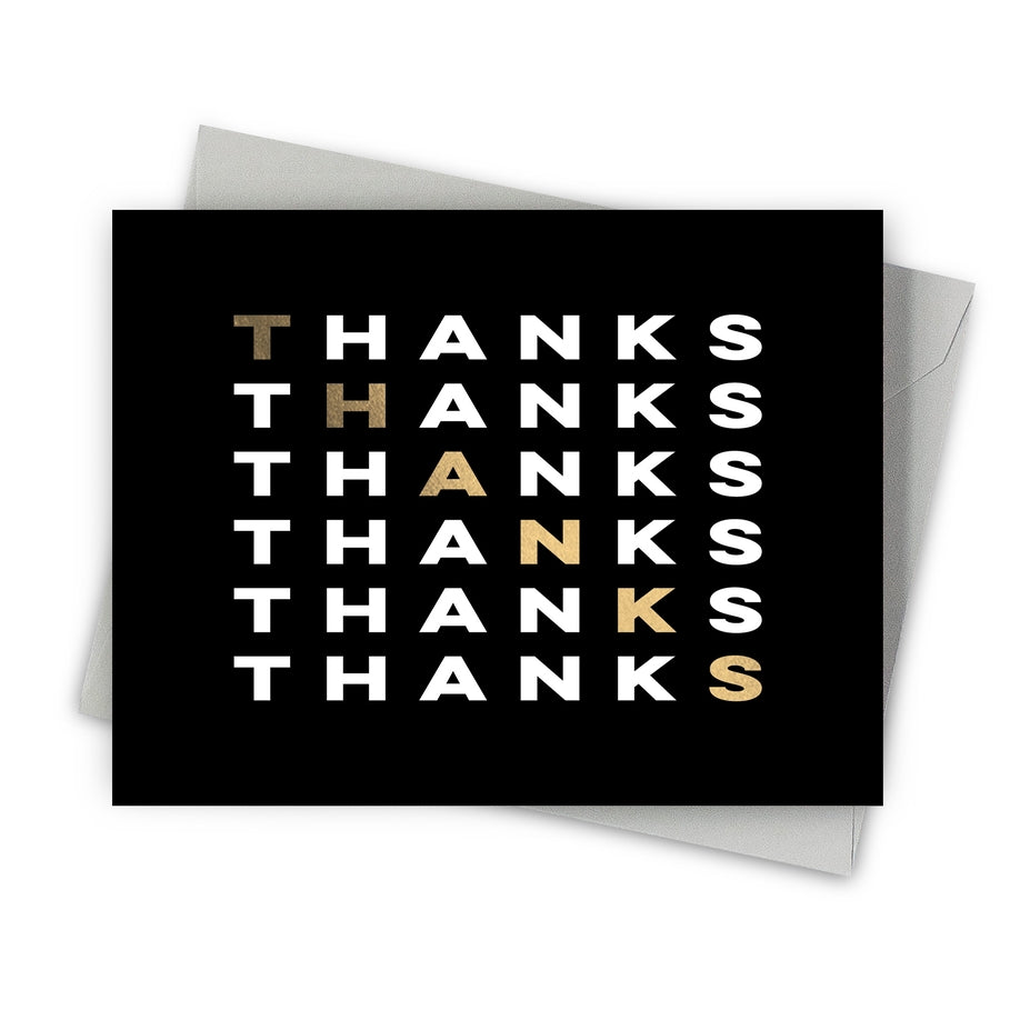Bold Modern Foil Thank You Greeting Card