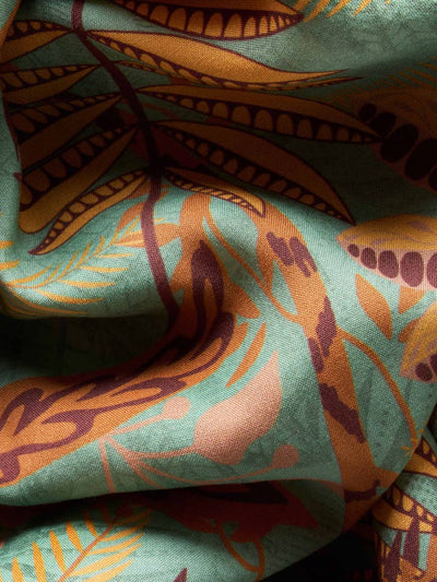Patterned Palms Beach Cover Up - Blue