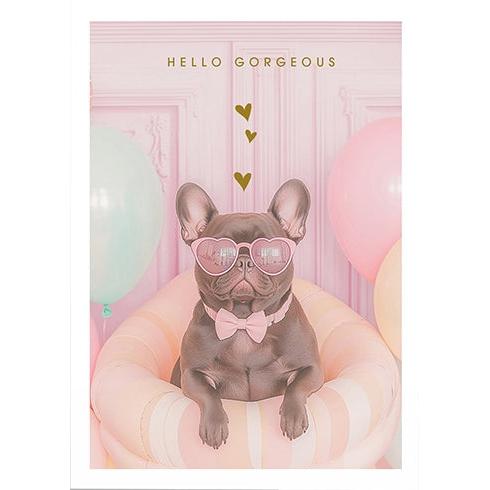 Frenchie Valentine's Day Greeting Card - Just Fabulous Palm Springs